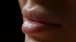 Macro shot of lips of female